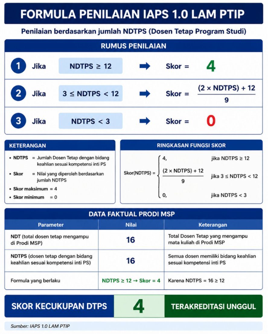 Formula penilaian kecukupan DTPS IAPS 1.0